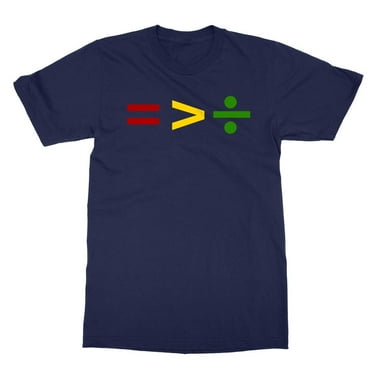 Juneteenth 1865 Equality Is Greater Than Division Unisex T-Shirt (Navy, Medium)