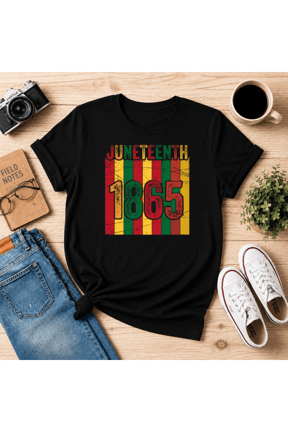 Juneteenth 1865 Retro Stripes Unisex T-Shirt, S-5XL