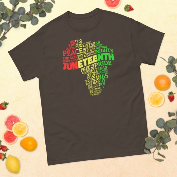 Juneteenth Africa Map Black History Month African American Graphic classic tee (Dark Chocolate, L)