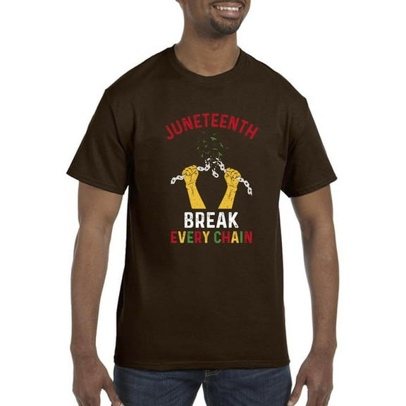 Juneteenth Break Every Chain T-Shirt Men -Smartprints Designs, Male 4X-Large
