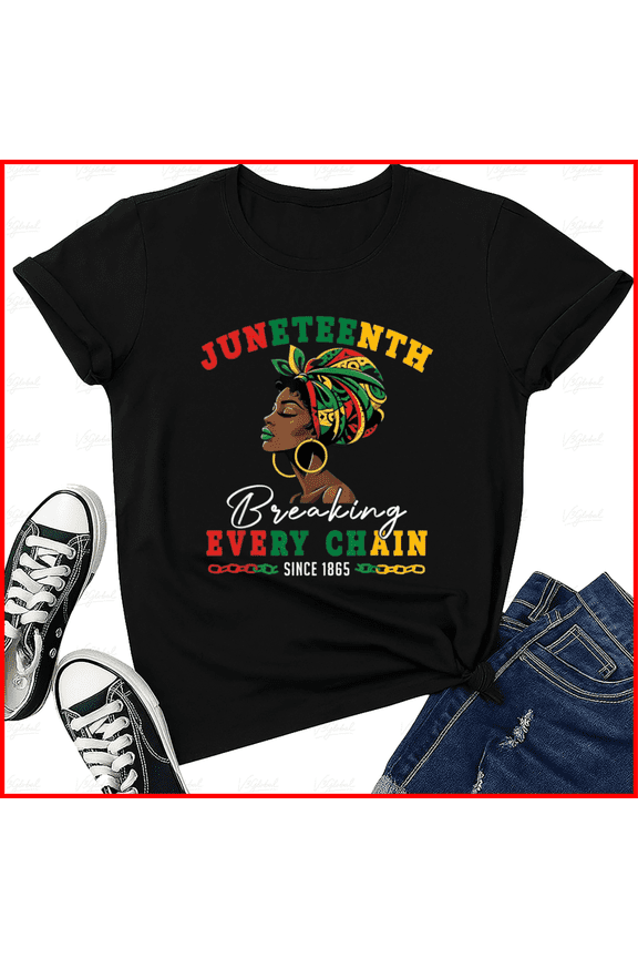 Juneteenth Breaking Every Chain Since 1865 Freedom Day Design Unisex T-Shirt, up to Size 5XL
