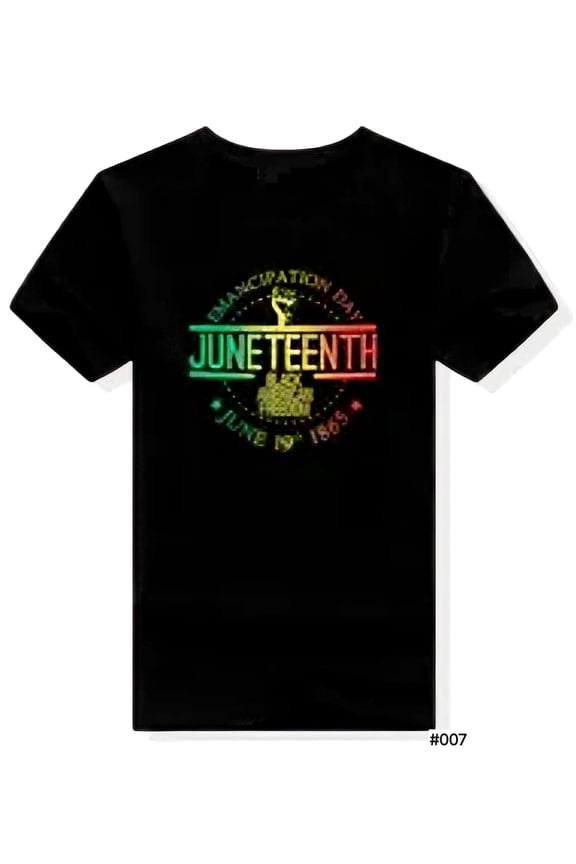 Juneteenth Celebration T- Shirt. (Emancipation Day / Medallion/Storm) #0007