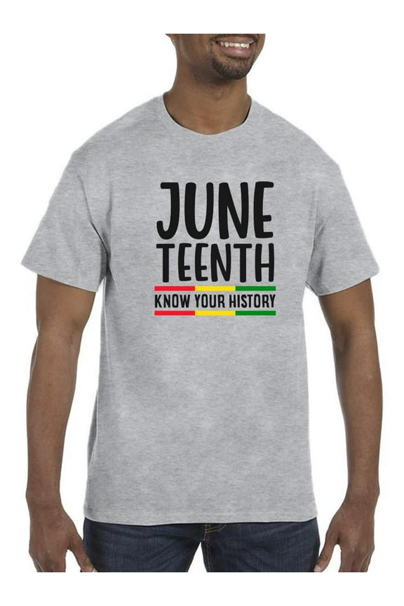 Juneteenth Celebration Text T-Shirt Men -Smartprints Designs, Male Large