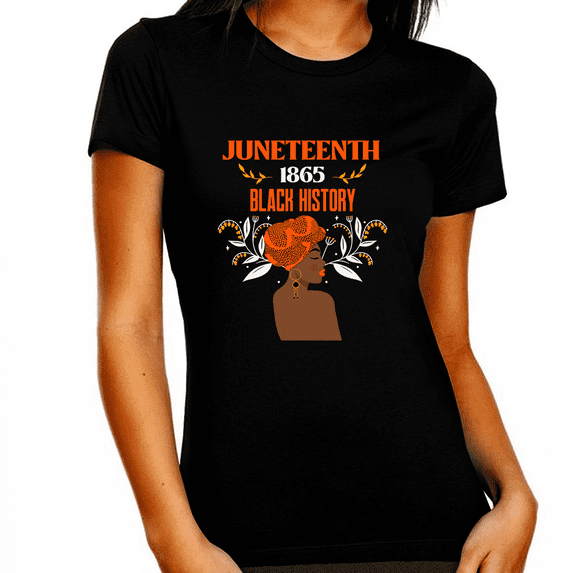 Juneteenth Melanin T-shirt for Women Freedom Day Womens Black Pride Tee