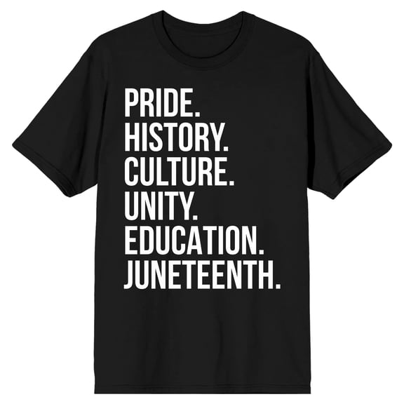 Juneteenth Pride History Culture Unity Education Crew Neck Short Sleeve Men's Black T-shirt