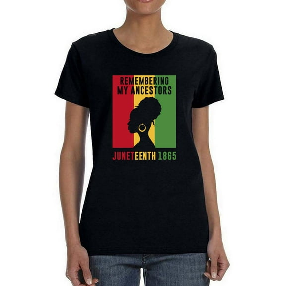 Juneteenth Remember Ancestors Shaped T-Shirt Women -Smartprints Designs, Female 3X-Large