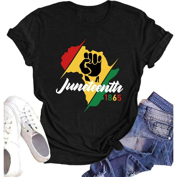 Juneteenth_Shirt Outdoor Tops Sports T-shirt Casual Graphics Tops Gift Tee Medium Man Women