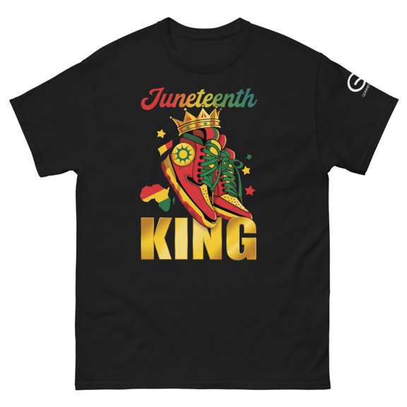 Juneteenth stepping in like a king Unisex classic tee (Black, M)