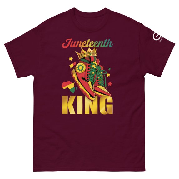 Juneteenth stepping in like a king Unisex classic tee (Maroon, S)