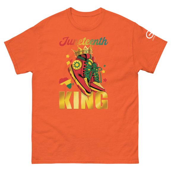 Juneteenth stepping in like a king Unisex classic tee (Orange, M)