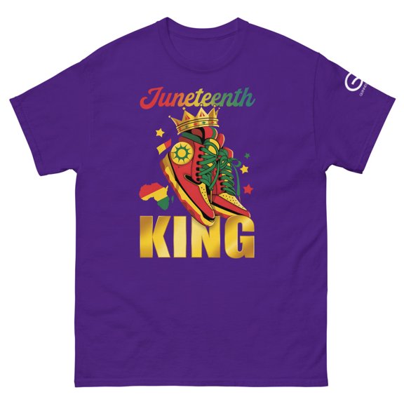 Juneteenth stepping in like a king Unisex classic tee (Purple, L)