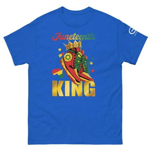 Juneteenth stepping in like a king Unisex classic tee (Royal, XL)