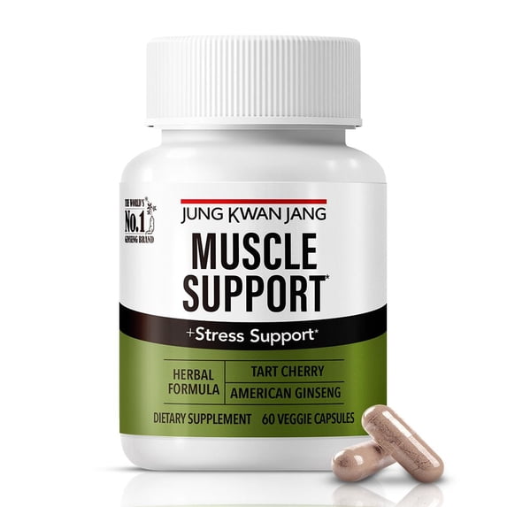 JungKwanJang Muscle Support Supplement for Stress and Joint Health with American Ginseng & Tart Cherry, 60 ct