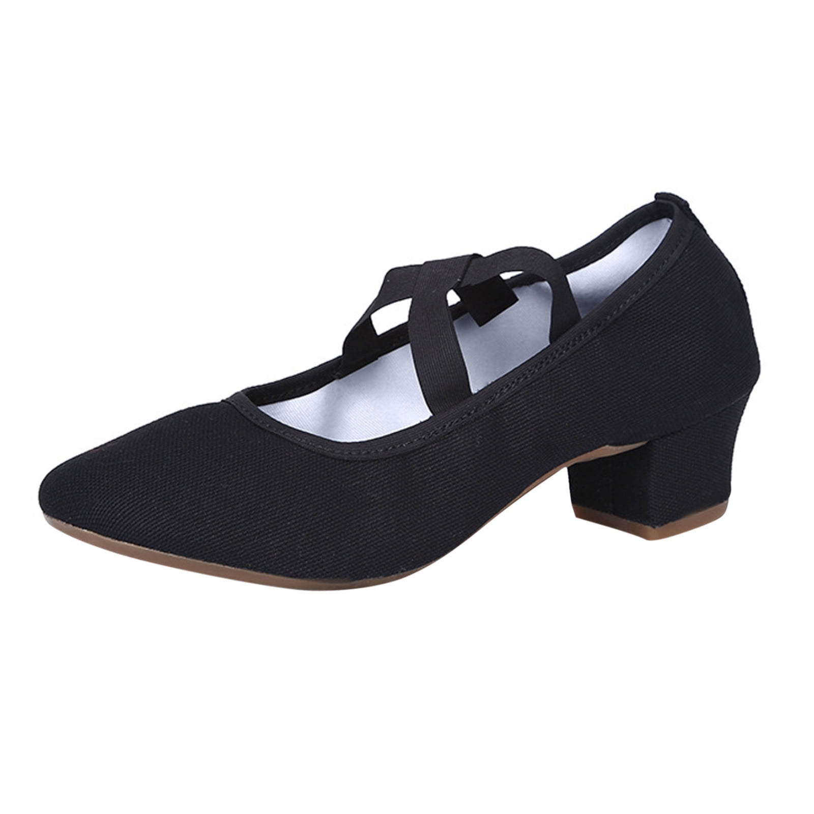Jungdeepe 2023 New Soft Sole Solid Color Cloth Crossbinding Dance Shoes