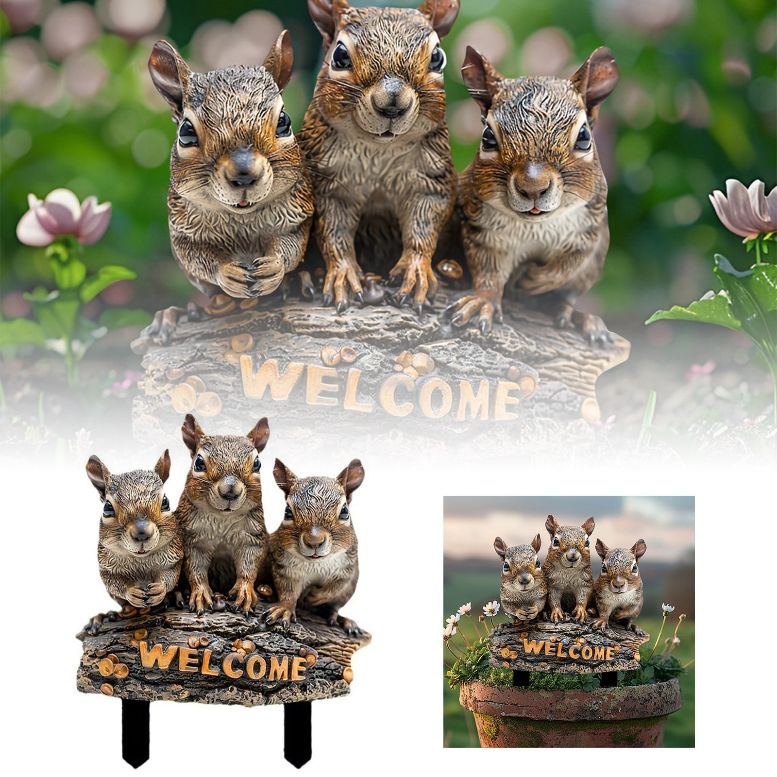 Jungdeepe Bohemian Style Three Squirrels Christmas Acrylic