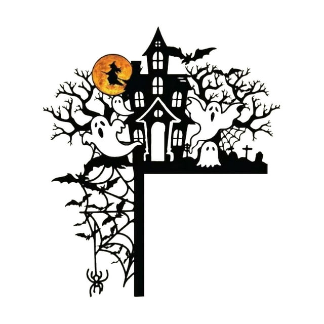 Jungdeepe Door Frame Decorations New Metal Door Topper Room Witch Bat