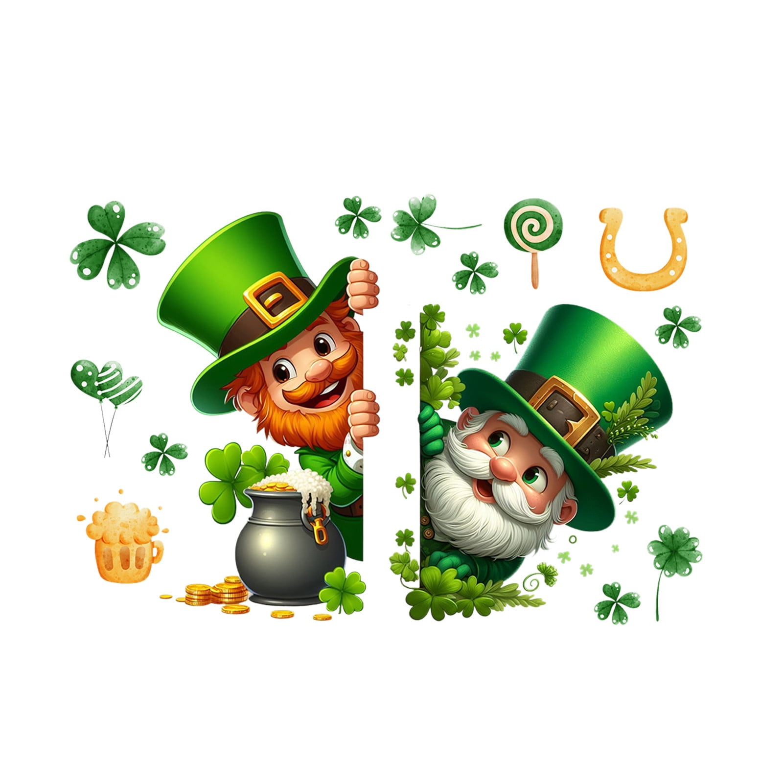 Jungdeepe St. Patrick Day Stickers Door Stickers Special Irish Holiday