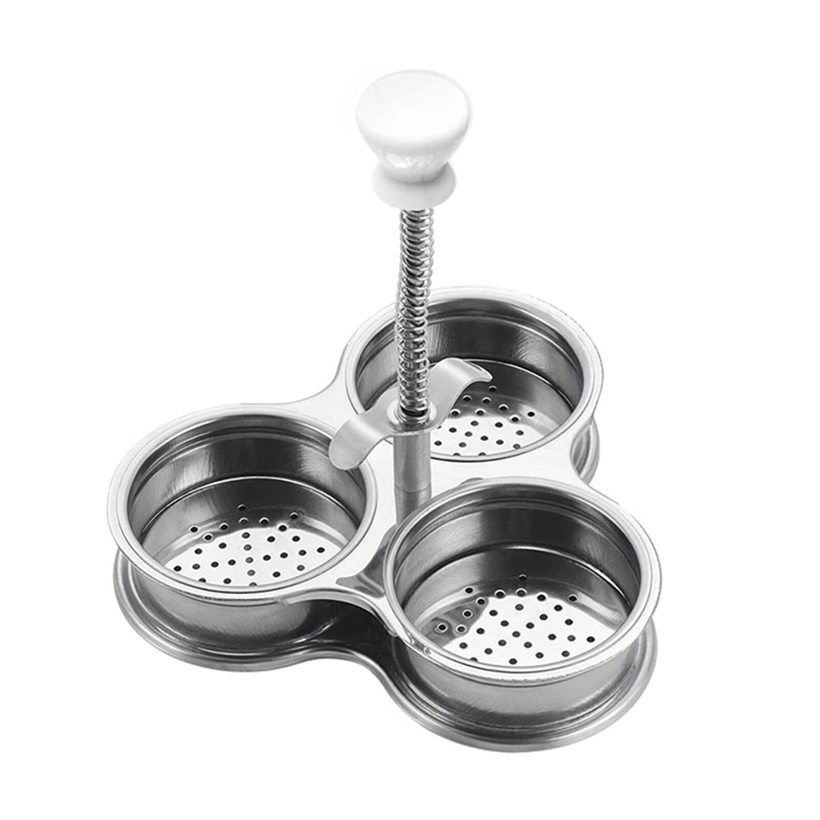 Jungdeepe Stainless Steel Egg Poacher 3 Cups Poached Egg Maker Cups Egg