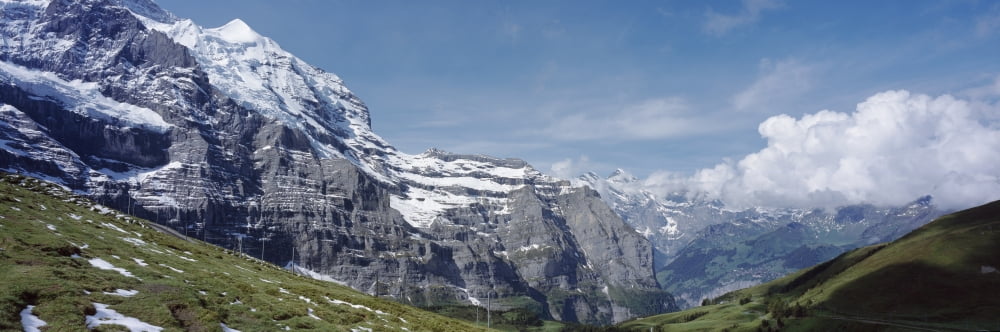Jungfrau And Lauterbrunnnen Valley Near Grindelwand In Bernese Alps Canvas Art - Marc Jackson Design Pics (37 x 12)