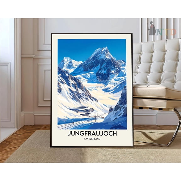 Jungfraujoch Switzerland Alpine Mountain Wall Art Photo Print, Unframed Paper Poster 8x10in