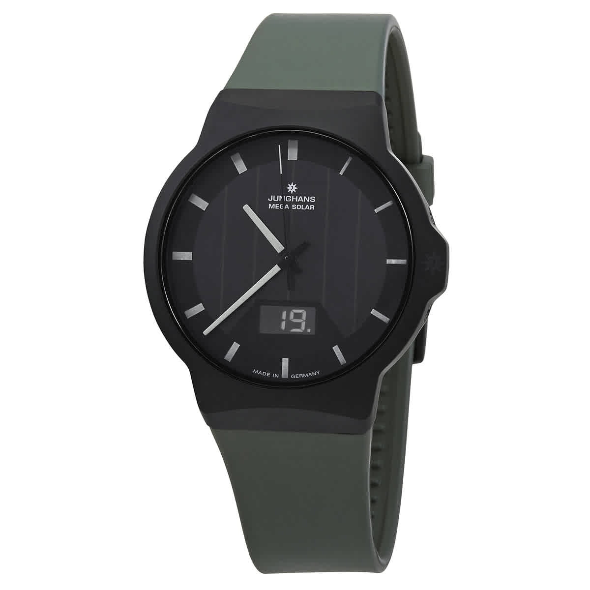 Junghans Force Mega Solar Quartz Black Dial Mens Watch 0181002.00 in Macao at MOP 12569 Rating 5