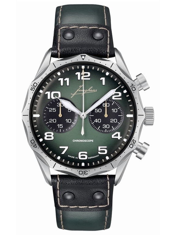 Pilot Chronoscope Automatic Chronograph Stainless Steel Green Dial Green/Black Leather Strap Mens Watch 27/3492.00