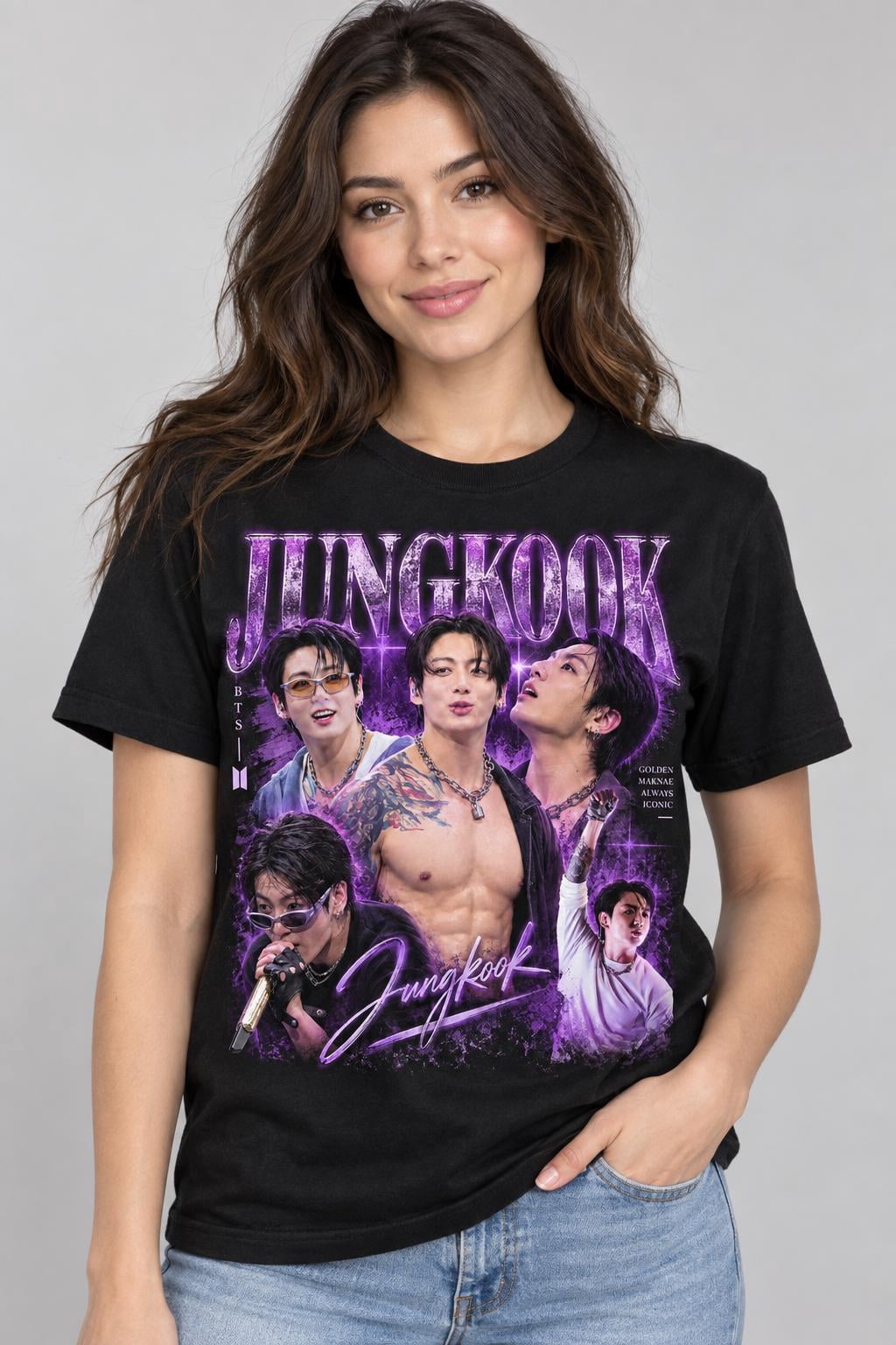 Jungk00k Collage T-Shirt, Bs jk concert fan art Tshirt - Walmart.com
