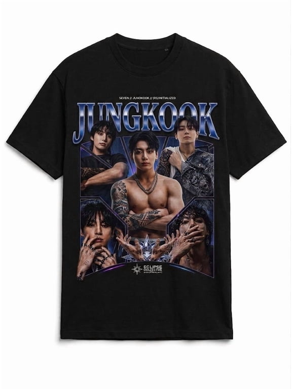 Jungkook Vintage 90s Bootleg Graphic T-Shirt - Retro K-Pop Fan Merch Streetwear Tee