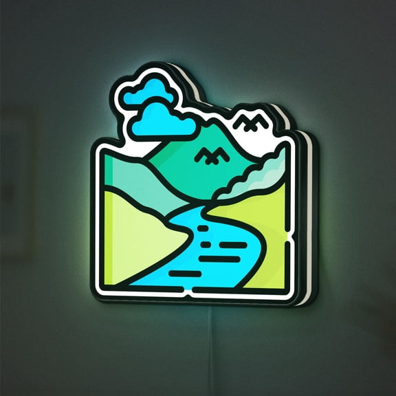 Jungle 3D Novelty Light Box, Forest and River Wall Art, Wild Nature Decor for Outdoor Lovers (Width 16 inch, 40cm)