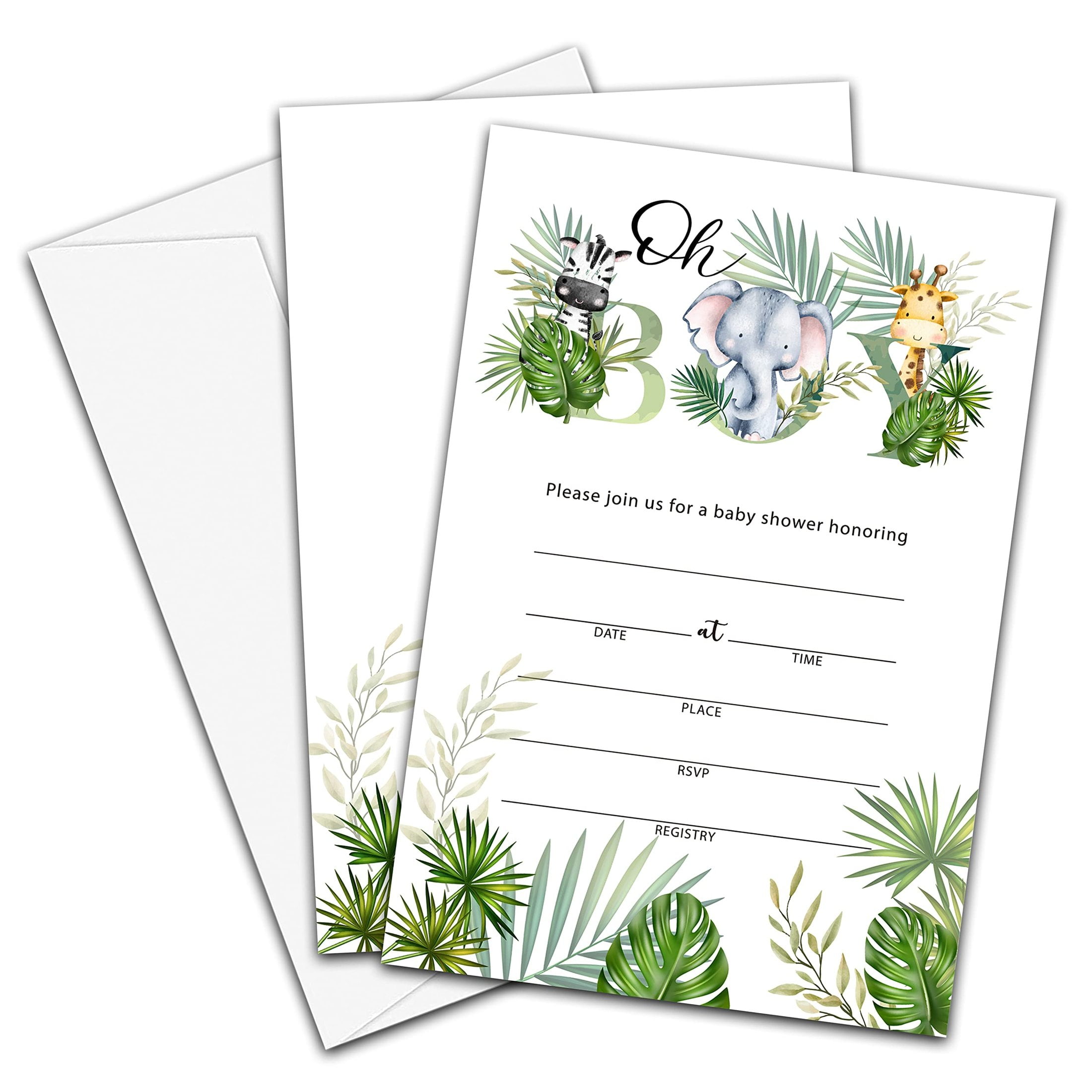 Baby Shower Invitations 25 With Envelopes And 50 Insert Cards - Woodland  Animals Woodland Baby Shower, image size:2200x2200