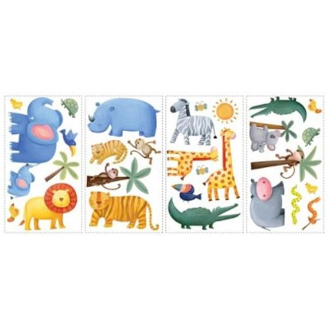 Jungle Adventure Vinyl Peel and Stick Wall Decals for Kids