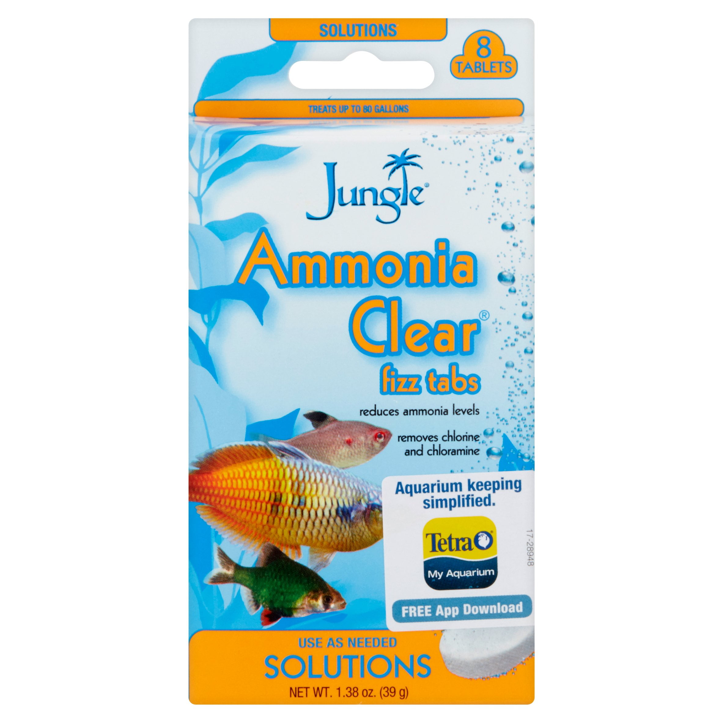Jungle Ammonia Clear Fizz Aquarium Treatment Tabs,1.38 oz, 8 Count