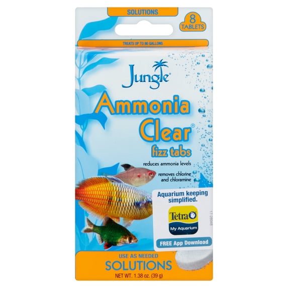 Jungle Ammonia Clear Fizz Aquarium Treatment Tabs,1.38 oz, 8 Count