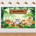 thumbnail image 1 of Jungle Animal Birthday Photography Backdrop, Tropical Baby Shower Birthday Party Wild One Banner Decoration Supplies Favors Gifts for Boys Girls Forest Woodland Background Banner Photobooth Prop, 1 of 3