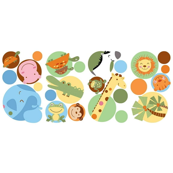 Jungle Animal Polka Dot Peel & Stick Wall Decals