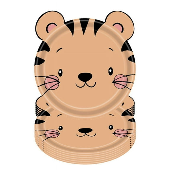 Jungle Animal Theme Paper Plate Animal Disposable Plates Cutlery Set for Wild Animal Theme Baby Baptism