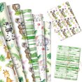 thumbnail image 1 of Jungle Animal Themed Wrapping Paper Set - Cute Wildlife & Watercolor Design for Party Decor & Gift Packaging, 1 of 7