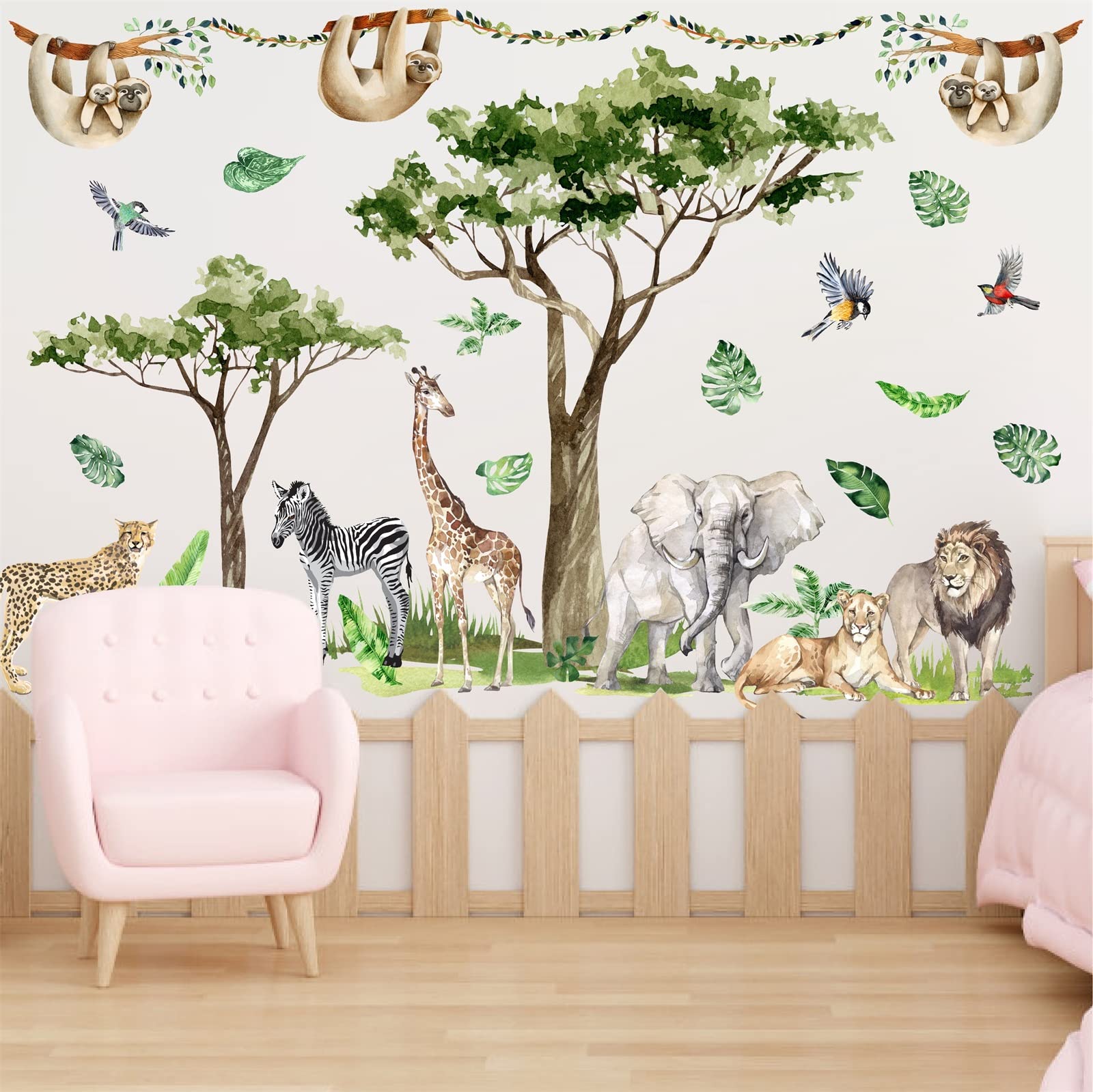 Jungle Animal Wall Decals Safari Animal Wall Stickers Large Wild Animal