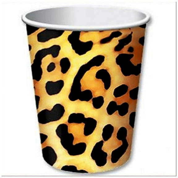 Various Wild Animals Leopard 9oz Paper Cups (Set of 8)