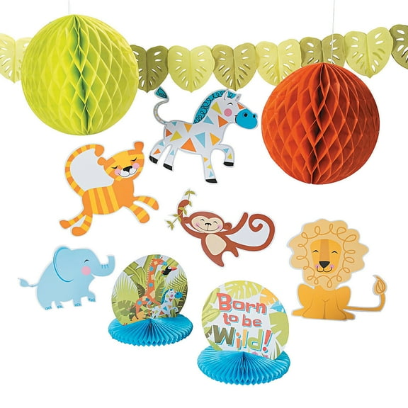 Jungle Baby Shower Decor Kit - Party Decor - 10 Pieces