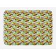thumbnail image 1 of Jungle Bath Mat, Tropical Plants Composition with Yellow Lily Chinese Hibiscus and Monstera Leaves, Non-Slip Plush Mat Bathroom Kitchen Laundry Room Decor, 29.5 X 17.5 Inches, Multicolor, Ambesonne, 1 of 2
