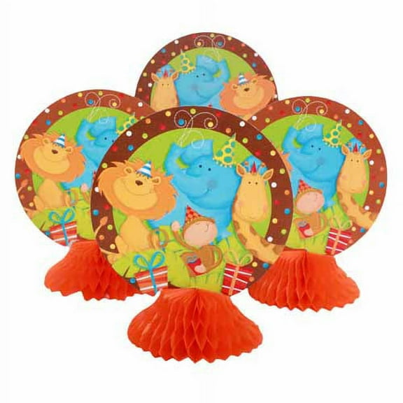 Jungle Birthday Honeycomb 6" Centerpiece (4-pack) - Party Supplies