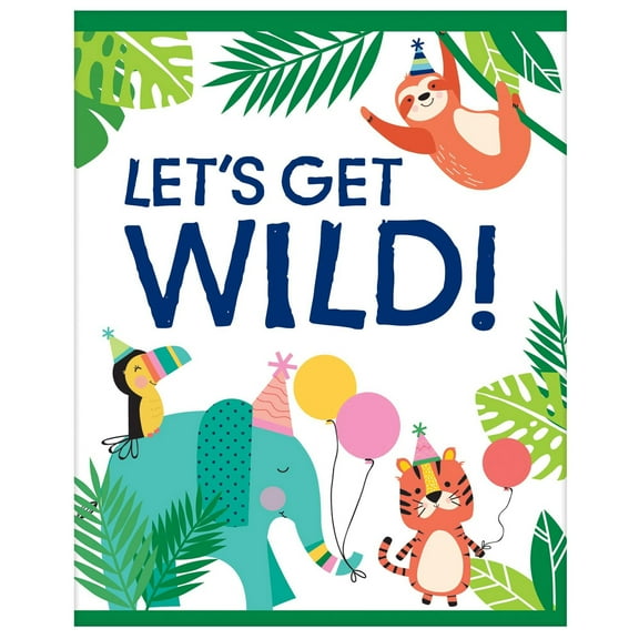 Jungle Birthday Invitation Postcards W/ Envelopes (8ct)