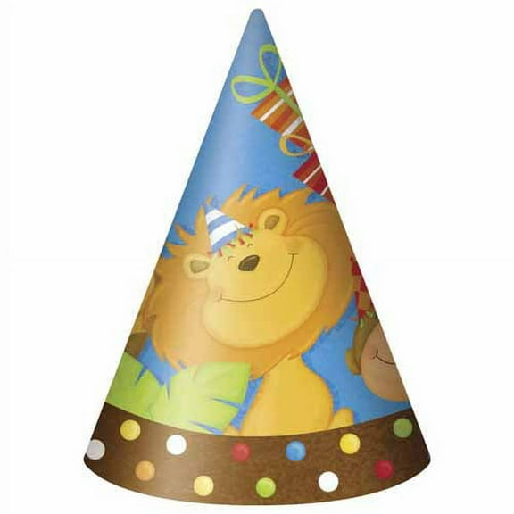 Jungle Birthday Party Hats (8-pack) - Party Supplies