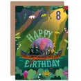thumbnail image 1 of Jungle Boat 8th Birthday Greetings Card Plus Envelope Blank inside, 1 of 3