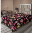 thumbnail image 1 of Ambesonne Jungle Boho Flat Bedding Sheet Soft Top Sheet, Flowers Garden Blooms, Twin XL, Pale Yellow and Hot Pink, 1 of 1