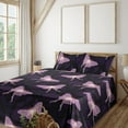 thumbnail image 1 of Ambesonne Jungle Boho Fitted & Flat Sheet with Sham 3 Pcs Set, Butterfly Modern Exotic, Twin XL, Pale Lilac Dark Purple, 1 of 5