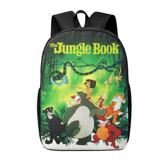 Jungle Book Backpack Cute Pattern College Laptop Schoolbag 17 Inch Large Daily Travel Hiking Sports Casual Daypack