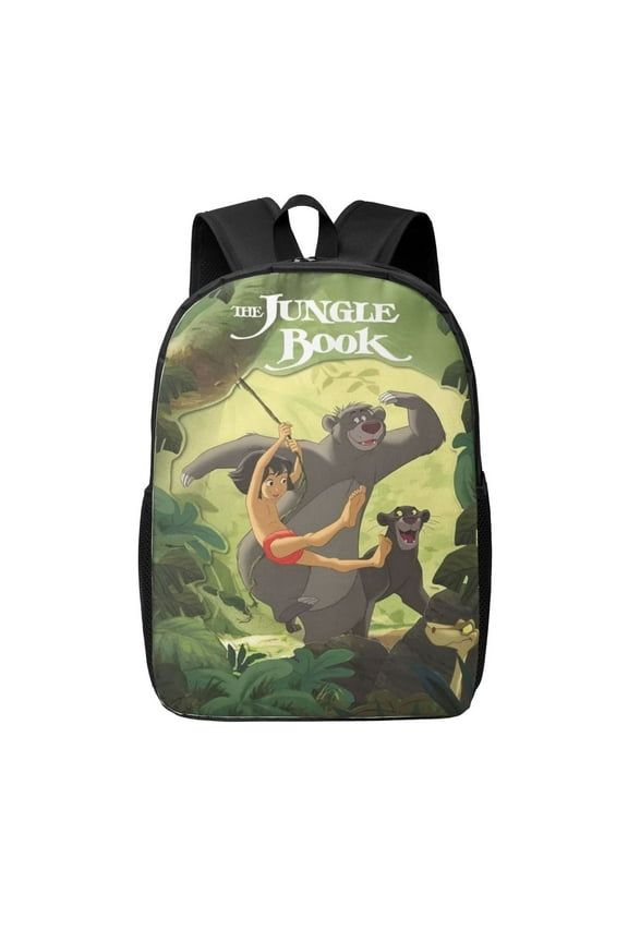 Jungle Book Backpack Cute Pattern College Laptop Schoolbag 17 Inch Large Daily Travel Hiking Sports Casual Daypack