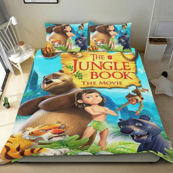 The Jungle Book Themed Bed Sheet Set Three Piece Set 53x79 Inches Comfortable And Skin Friendly Unique Design Creating A Star Studded Night Home Decor Gifts For Family Friends fans